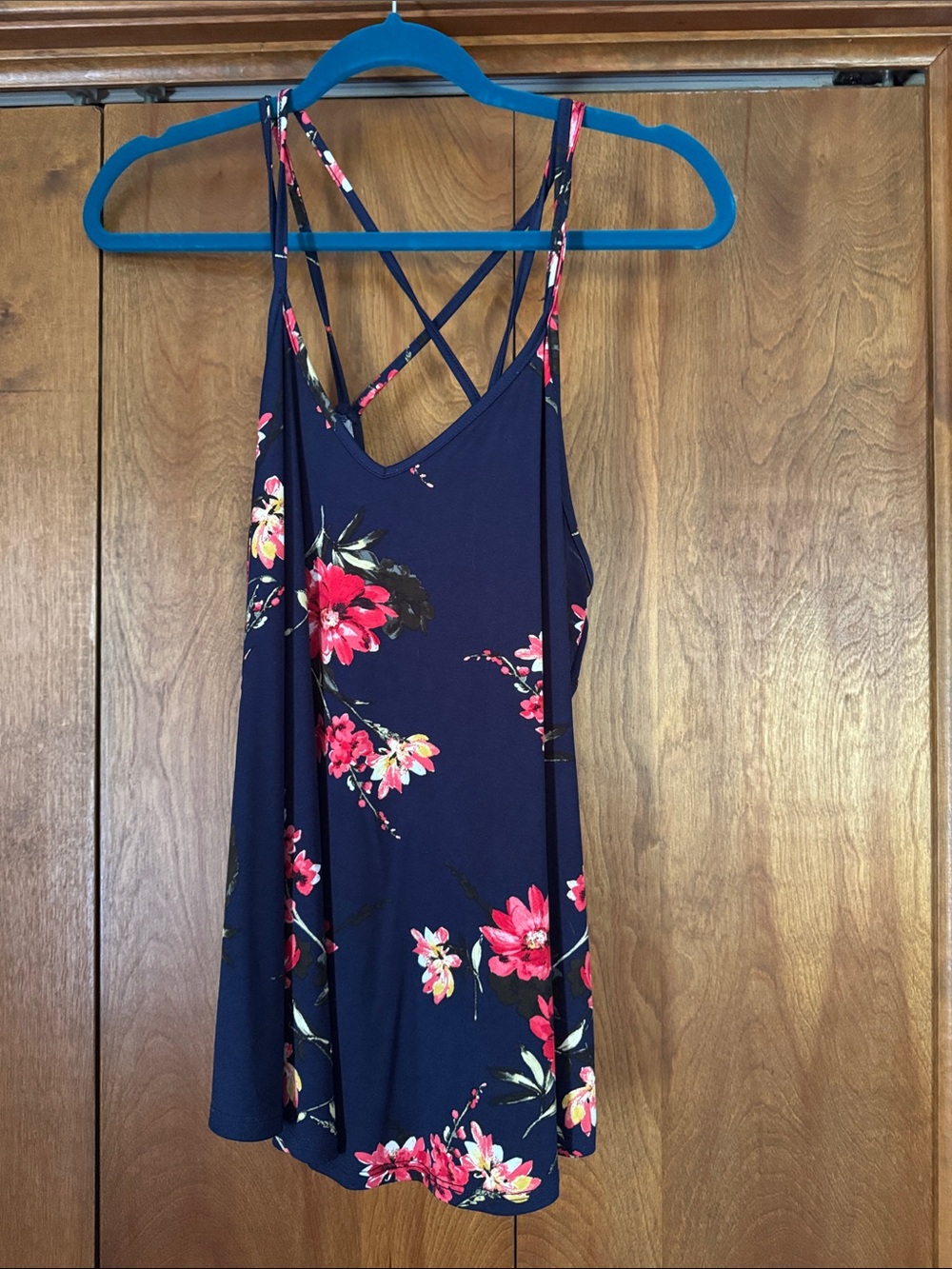 Papermoon Navy Floral Strappy Tank Top